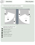 Patron PDF Robe ROSALI femme, schéma de placement des pièces de patron sur tissu de 1,40m de largeur