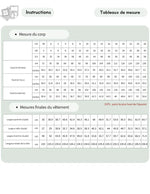 Patron PDF Robe ROSALI femme du 30 au 58, tableau de mesure pour déterminer sa taille
