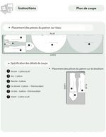 Plan de coupe du Patron PDF Robe femme MONA FLOW, détails construction des pièces du patronage