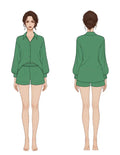Patron PDF Short femme MIA du 30 au 58, vue arrière, short taille haute avec ceinture élastiquée