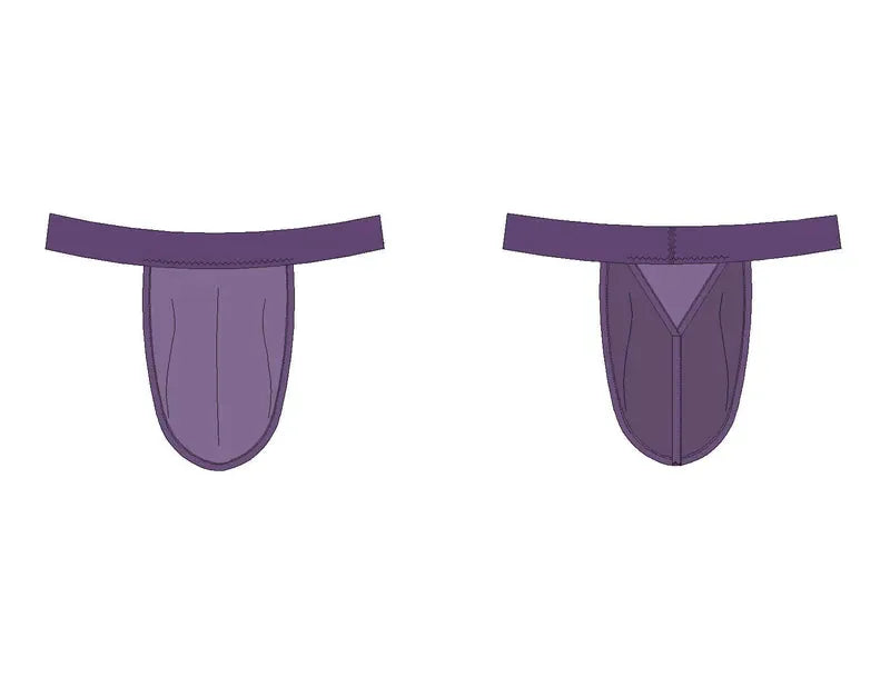 Patron PDF Sous-vêtements Homme WAKE UP STAR du XS au XXXL, vue avant et arrière du slip en coton