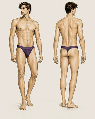 Patron PDF Sous-vêtements Homme WAKE UP STAR du XS au XXXL, slip vue de face et de dos