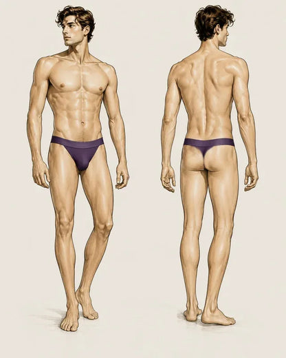 Patron PDF Sous-vêtements Homme WAKE UP STAR du XS au XXXL, slip vue de face et de dos