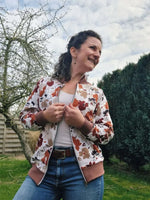 Patron PDF Sweat ALPIN Adulte du XXS au 6XL, modèle zippé floral porté en extérieur, patron de couture pdf à télécharger