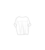 Patron PDF Top Luca Femme XS au XXL, vue de face avec plis verticaux et manches courtes