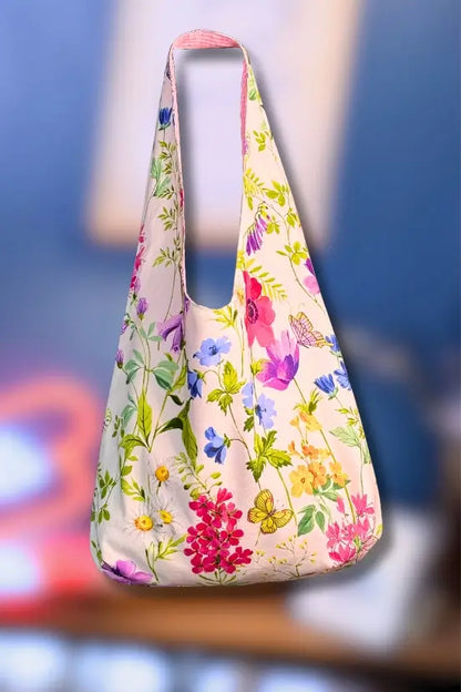 Patron Sac Cabas à Une Anse - Tutoriel Couture Facile + PDF Gratuit, sac cabas fleuri original et pratique, patron de couture pdf à télécharger