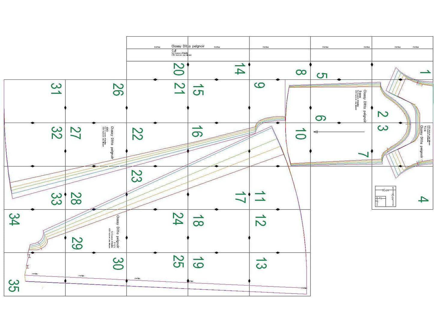 Patron de couture PDF à télécharger pour le Peignoir - XS/XL - CLASSY DITA, niveaux intermédiaire, format A4, US Letter, A0.