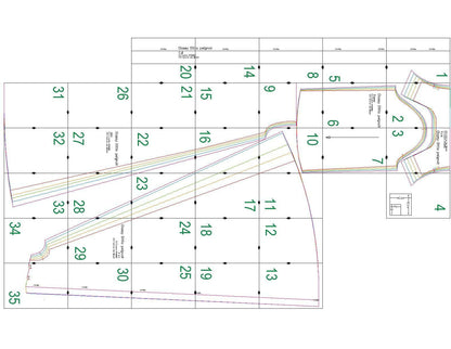 Patron de couture PDF à télécharger pour le Peignoir - XS/XL - CLASSY DITA, niveaux intermédiaire, format A4, US Letter, A0.