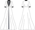 Dessin technique du Peignoir du XS au XL - ELOGIUM, patron de couture pdf à télécharger