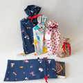 Pochette cadeaux zéro déchet, 6 formats – Oooh!, patron de couture pdf à télécharger, ensemble de pochettes réutilisables en tissu.