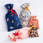 Pochette cadeaux zéro déchet, 6 formats – Oooh! en tissu coloré, patron de couture pdf à télécharger, idéale pour fêtes et anniversaires.