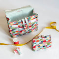 Pochette, pochette cadeau, 4 tailles – Curcuma: modèles colorés avec mesures et outil de couture, patron de couture pdf à télécharger.