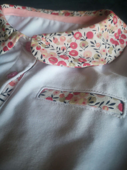 Polo MARCOLOPO, design enfant avec col Claudine fleuri, patron de couture pdf à télécharger, basique garde robe.