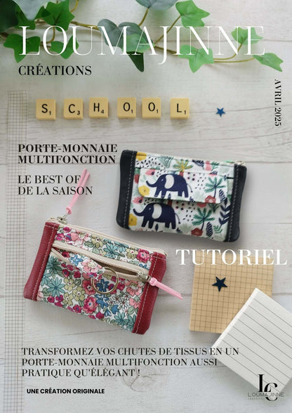Porte-monnaie multifonction : transformez vos chutes de tissus avec ce tutoriel de couture et patron PDF.