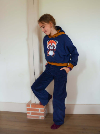 Pull ANGEL, modèle à manches chauve-souris, motif animal, patron de couture pdf à télécharger. Style casual pour jeune fille.