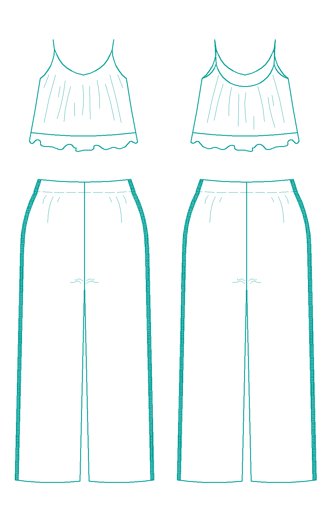 Patron de couture pdf à télécharger pour Pyjama - XS/L - FALL IN LOVE, incluant les tailles XS à L et marges de couture