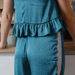 Pyjama - XS/L - FALL IN LOVE avec motif étoilé et dentelle, patron de couture pdf à télécharger pour niveaux intermédiaires.