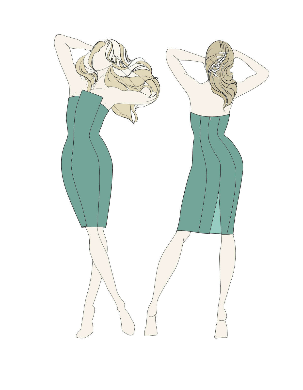 Illustration de la Robe ABSTRACTICA - Patron couture PDF du XXS au XXL, mettant en valeur la coupe structurée et élégante du modèle.