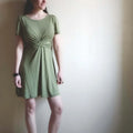 Robe "Azureen" du 32 au 60 en maille, patron de couture pdf à télécharger, avec liens croisés sous poitrine, version courte.