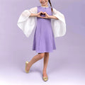 Robe / Blouse Gaby - Patron couture enfant du 2 au 14 ans, patron de couture pdf à télécharger, robe violette avec manches blanches.