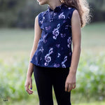 Robe / Blouse Gaby - Patron couture enfant du 2 au 14 ans, top noir avec motifs, patron de couture pdf à télécharger.