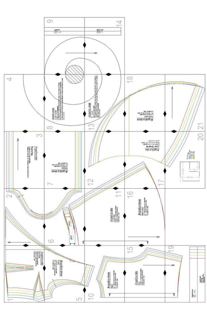 Patron de couture pdf à télécharger pour Robe Cache-Coeur - XS-XL - ANGELICA, guide A4/A0/US Letter, niveau intermédiaire.