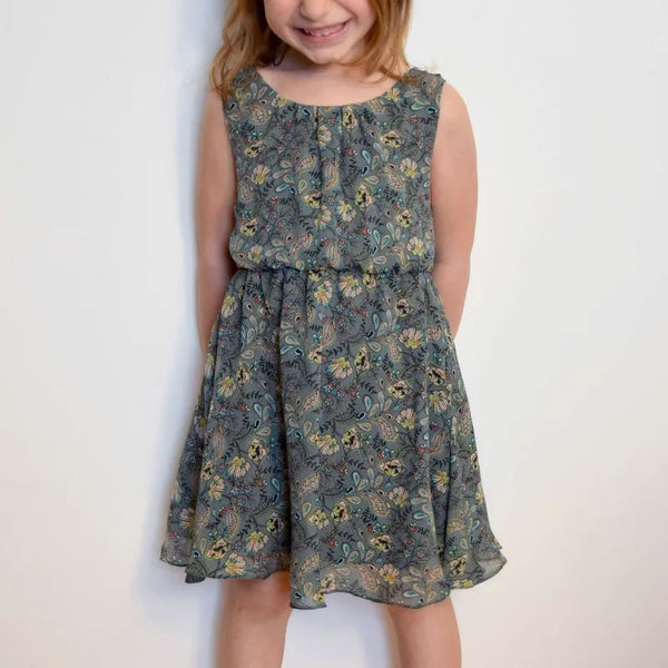 Robe Cylia Enfants - patron de couture pdf à télécharger pour une robe doublée, légère et confortable pour enfants de 2 à 12 ans.