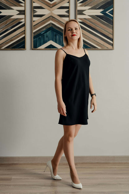 Robe Dark Star du XXS au L, patron de couture PDF à télécharger, élégante robe fluide idéale pour soie et viscose.