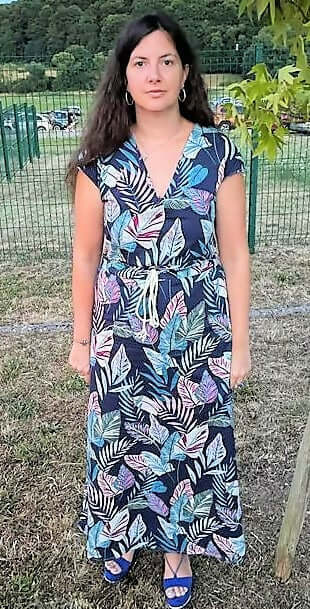 Robe Dysis - T 36 à 50, robe longue sans manche avec ceinture ajustable, patron de couture pdf à télécharger, motif feuilles