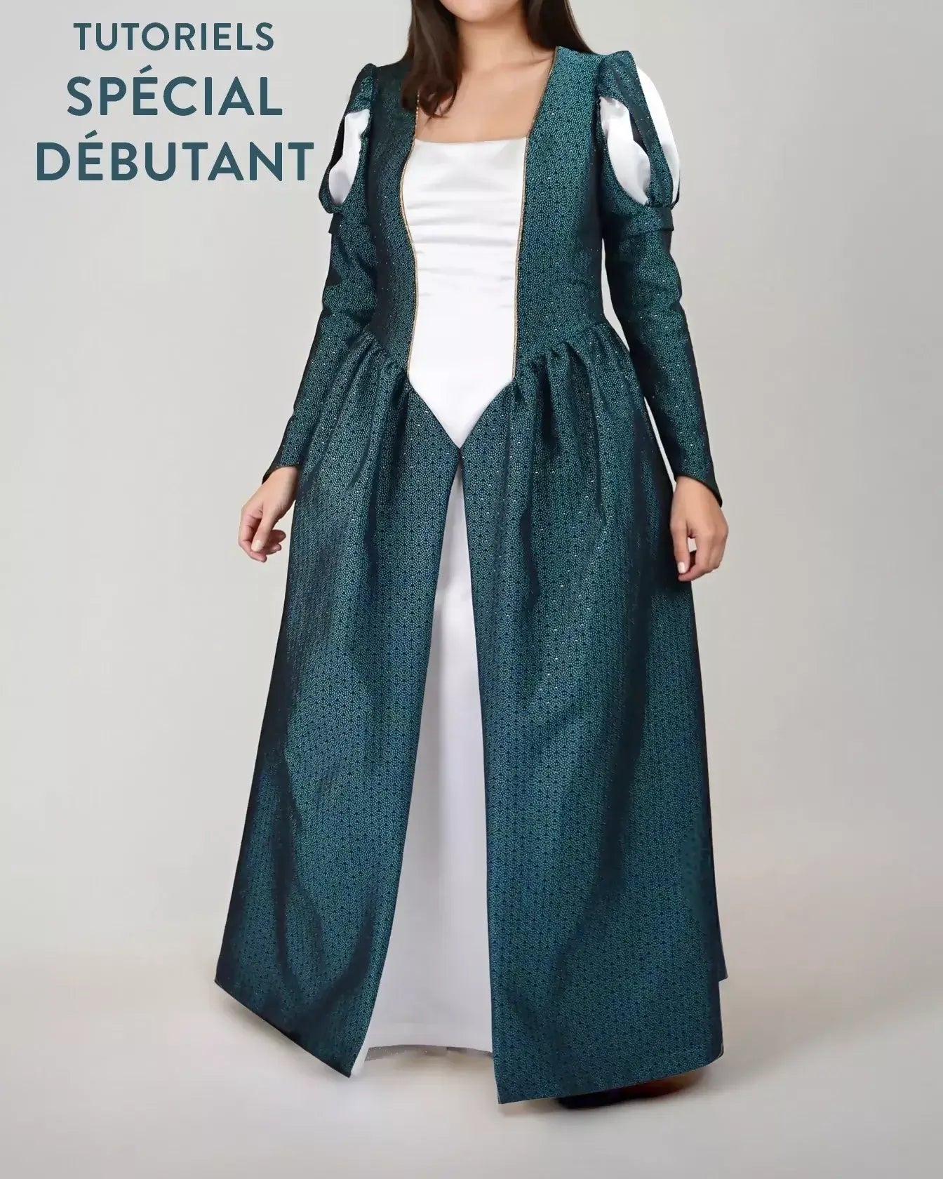 Robe Princesse Margaux Femmes avec corsage ajusté et jupe ample, patron de couture pdf à télécharger.