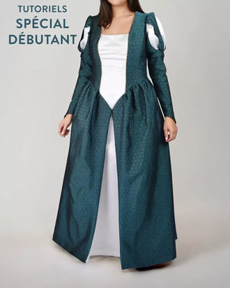 Robe Princesse Margaux Femmes avec corsage ajusté et jupe ample, patron de couture pdf à télécharger.