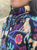 Robe Sweat MILA pour femmes du 34 au 54, col croisé en tissu polaire motif floral, patron de couture pdf à télécharger.