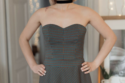 Patron de couture pdf à télécharger Robe - XS - L - AMELY, modèle bustier intermédiaire format A4, A0, US Letter.