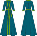 Robe - XS-XL - DOLCE FIORE, patron de couture PDF à télécharger, vue avant et arrière du modèle.