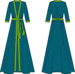 Robe - XS-XL - DOLCE FIORE, patron de couture PDF à télécharger, vue avant et arrière du modèle.