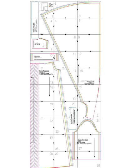 Robe - XS-XL - DOLCE FIORE, patron de couture PDF à télécharger, modèle de couture sur feuille A4.