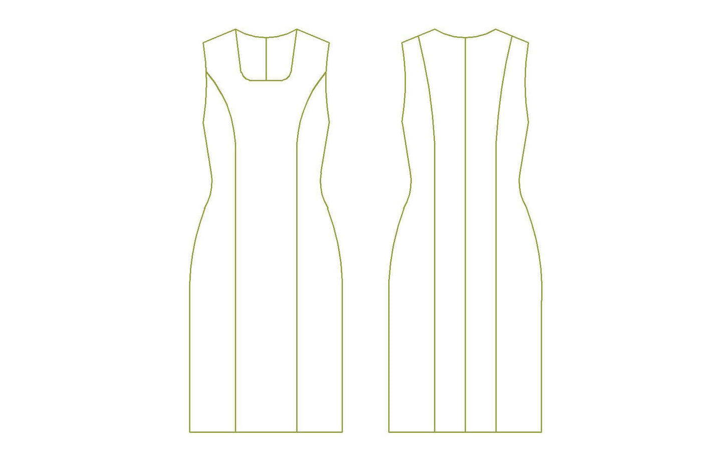 Schéma du Robe - XS-XL - EASY BUSY, patron de couture PDF à télécharger, niveau intermédiaire à expert, tailles XS à XL.