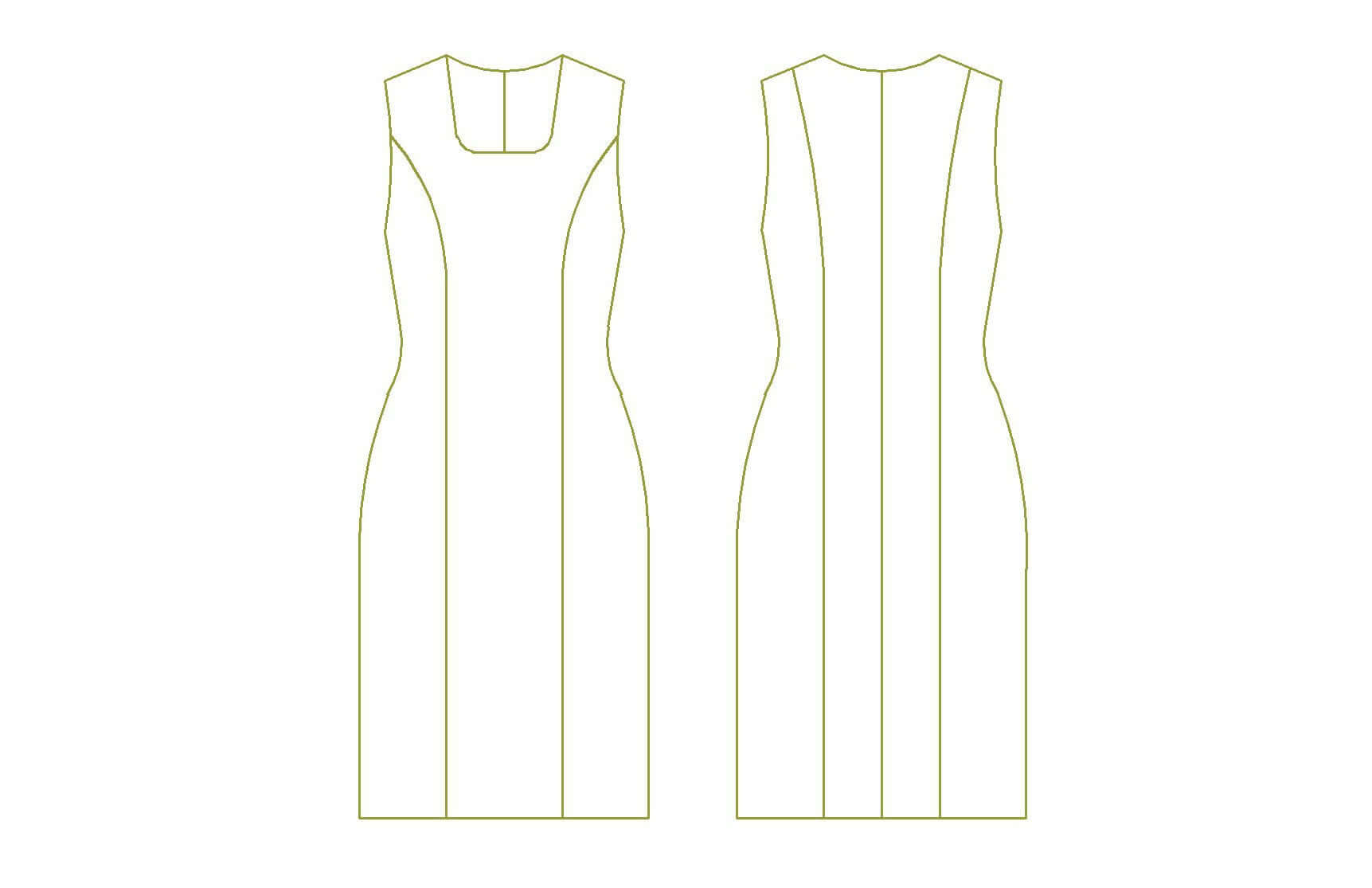 Schéma du Robe - XS-XL - EASY BUSY, patron de couture PDF à télécharger, niveau intermédiaire à expert, tailles XS à XL.