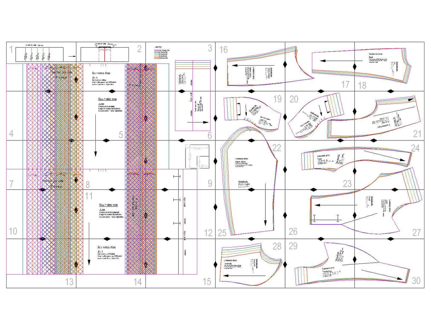 Patron de couture PDF à télécharger pour Robe XS-XL - SOULMATE, niveaux intermédiaire, formats A4, A0, US Letter, sans marge incluse.