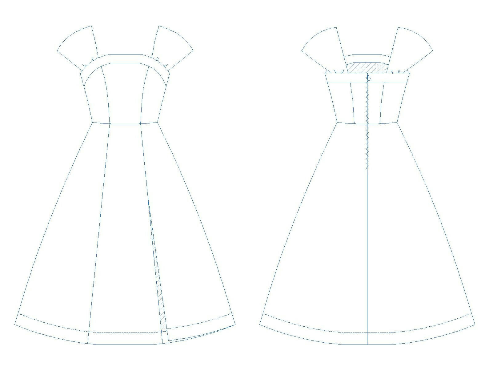 Patron de couture robe femme PDF - Robe - XS - XL - WALK AND SHINE, patron de couture pdf à télécharger, tailles XS à XL.