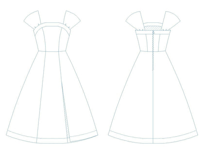 Patron de couture robe femme PDF - Robe - XS - XL - WALK AND SHINE, patron de couture pdf à télécharger, tailles XS à XL.