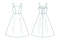 Patron de couture pdf à télécharger pour Robe - XS\XL - CLÉ du SUCCÈS, vue avant et arrière, niveaux intermédiaire, tailles XS à XL.