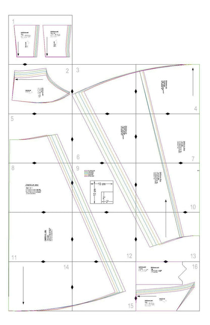 Patron de couture pdf à télécharger - Robe - XS/XL - DELPHINIUM, 16 pages format A4, niveau intermédiaire, sans marges de couture.