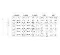 Tableau des tailles pour Robe - XXS - XL - SIRENA, patron de couture PDF à télécharger.