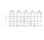 Tableau des tailles pour Robe - XXS - XL - SIRENA, patron de couture PDF à télécharger.
