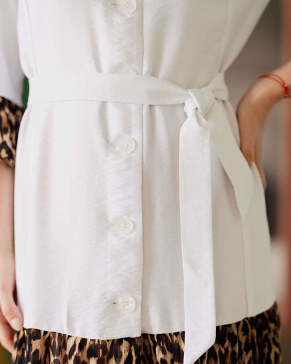 Robe - XXS/XL - BOHEMA vue détaillée ceinture, patron de couture PDF à télécharger, niveau intermédiaire, tailles XXS à XL disponibles.