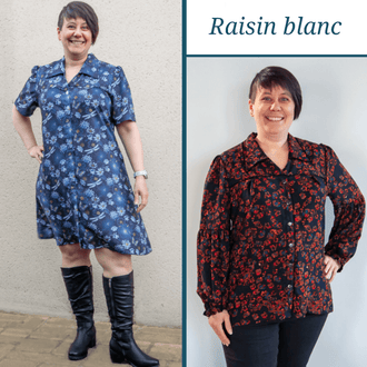 Robe chemise / Chemise « Raisin blanc » - Patron PDF du 34 au 56 (4 statures), patron de couture pdf à télécharger, deux modèles.