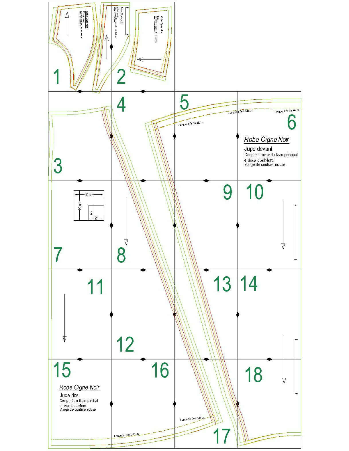 Patron de couture PDF à télécharger pour Robe de soirée - XS/M - BLACK SWAN, niveau intermédiaire, tailles XS-M, format A4/A0/US Letter.