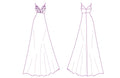 Robe de soirée - XS/M - BLACK SWAN patron de couture pdf à télécharger, illustration dos et devant avec détails de couture