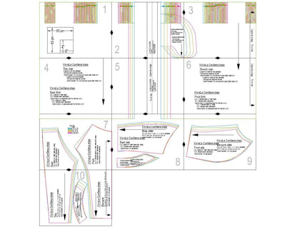 Patron de couture PDF à télécharger pour Robe du XS au L - VIVRE la CONFIANCE, affichant détails précis pour couturières expérimentées.